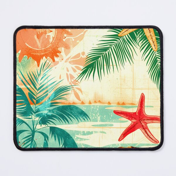 Item preview, Vintage Summer Palm Leaves and Seashells Nostalgic Art designed and sold by DEC02.