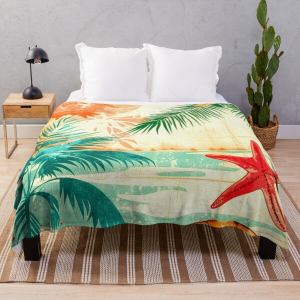 Item preview, Vintage Summer Palm Leaves and Seashells Nostalgic Art designed and sold by DEC02.