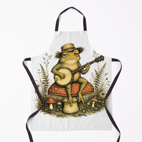 Item preview, Cottagecore Frog Playing Banjo Woodland Mushroom Vintage Animal designed and sold by Rahamkshop.