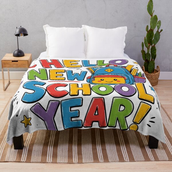 Aperçu de l'œuvre Hello New School Year Back to School T-Shirt | Cute Colorful School Backpack Design créée et vendue par Sunday.Supply.