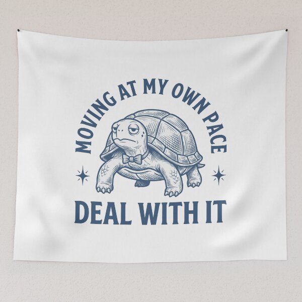 Item preview, Tortoise Vintage Engraving Own Pace designed and sold by NullSpacePrints.