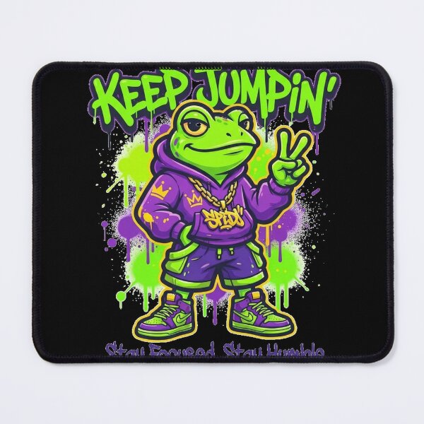 Item preview, FroggyJacck Keep Jumpin Lime Graffiti Frog Street Art.Black Edition designed and sold by FroggyJacck.