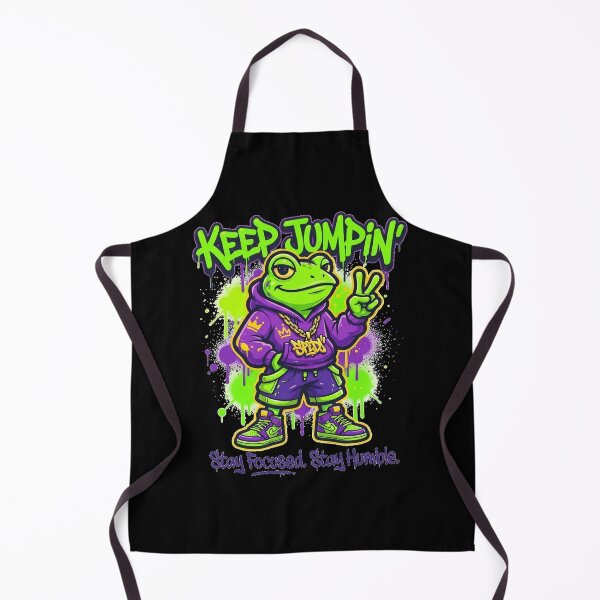 Item preview, FroggyJacck Keep Jumpin Lime Graffiti Frog Street Art.Black Edition designed and sold by FroggyJacck.