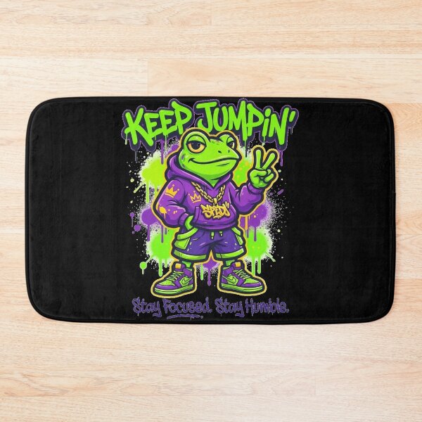 Item preview,  FroggyJacck Keep Jumpin Lime Graffiti Frog Street Art.Black Edition  designed and sold by FroggyJacck.