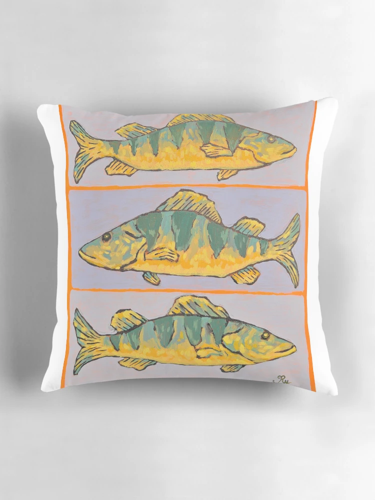 Thumbnail 3 of 4, Pillow, Perch Fish designed and sold by RudyYoder.