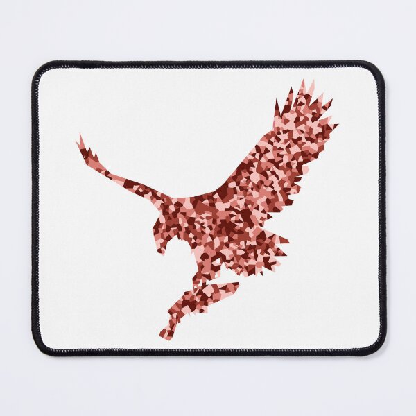 Item preview, Red Mosaic Eagle Catching Fish Silhouette Art designed and sold by DymondDesigns.