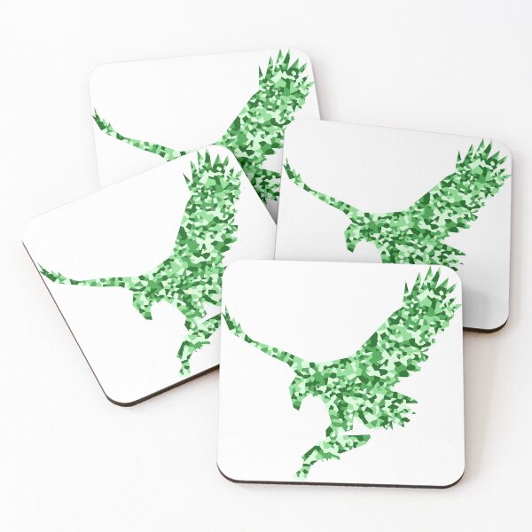 Item preview, Green Mosaic Eagle Catching Fish Silhouette Art designed and sold by DymondDesigns.