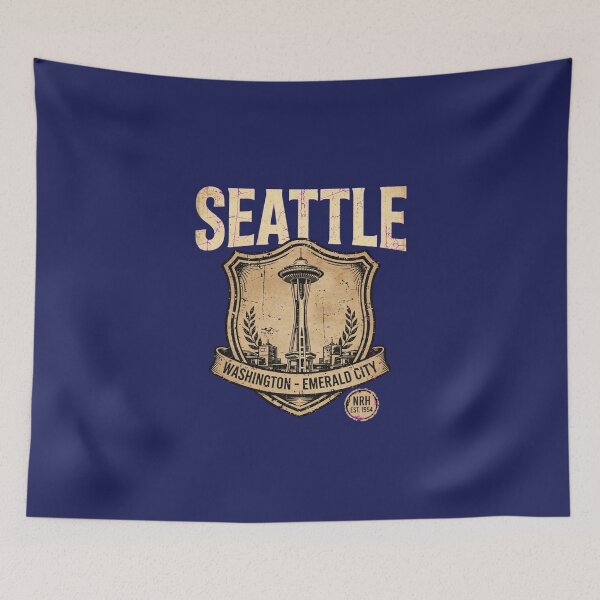 Item preview, Seattle Washington Emerald City retro plaque designed and sold by Normandy Road Heritage.
