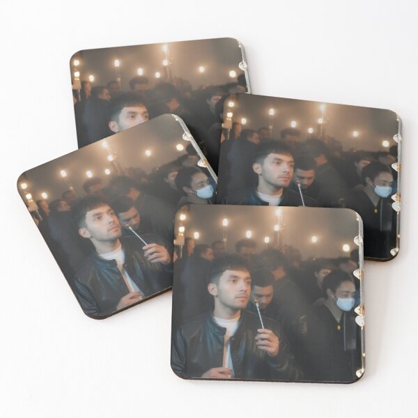 Item preview, Cinematic Man in Leather Jacket Nightlife Crowd Portrait Photography designed and sold by mijaczeek.