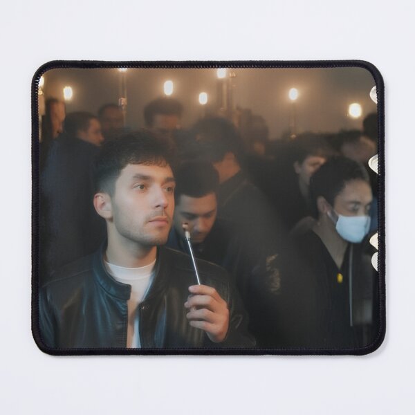 Item preview, Cinematic Man in Leather Jacket Nightlife Crowd Portrait Photography designed and sold by mijaczeek.