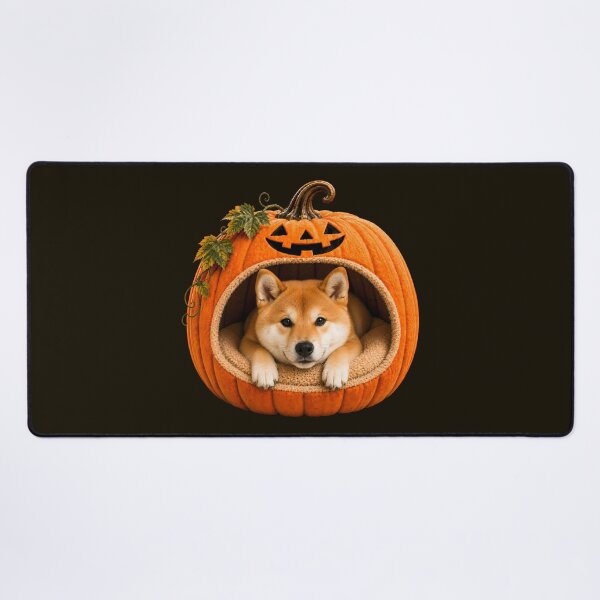 Item preview, Shiba Inu in Halloween Pumpkin Bed – Cute Japanese Dog Halloween Art designed and sold by ManJiangHong.