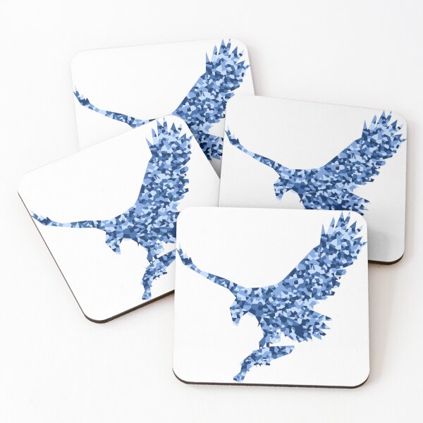 Item preview, Blue Mosaic Eagle Catching Fish Silhouette Art designed and sold by DymondDesigns.