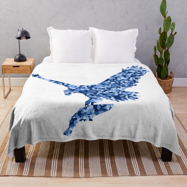 Item preview, Blue Mosaic Eagle Catching Fish Silhouette Art designed and sold by DymondDesigns.
