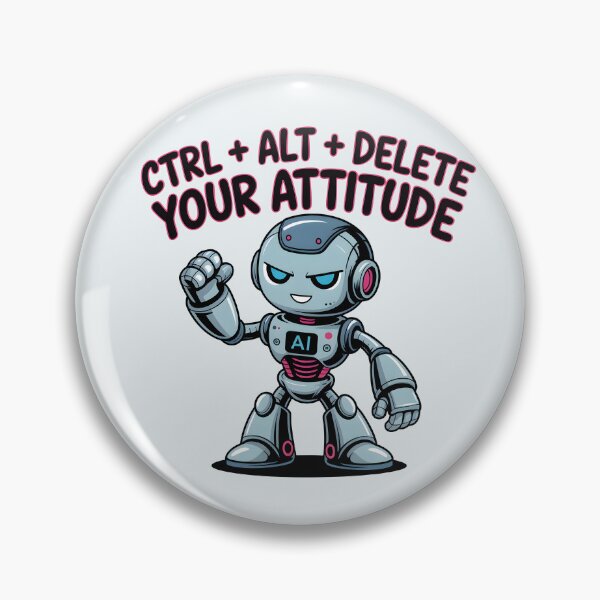 Item preview, CTRL + ALT + Delete Your Attitude – Funny AI Robot Humor designed and sold by Jollys-ArtShop.