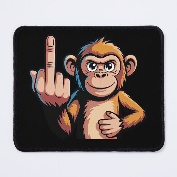 Item preview, Monkey Middle Finger Rude Gesture Sarcastic Primate Attitude designed and sold by HolaJosephina.