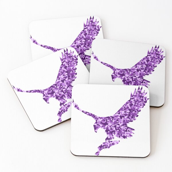 Item preview, Purple Mosaic Eagle Catching Fish Silhouette Art designed and sold by DymondDesigns.