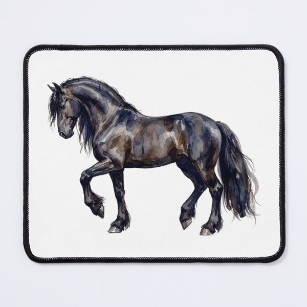 Item preview, Friesian Dressage Horse Watercolor Painting designed and sold by Rutvain.
