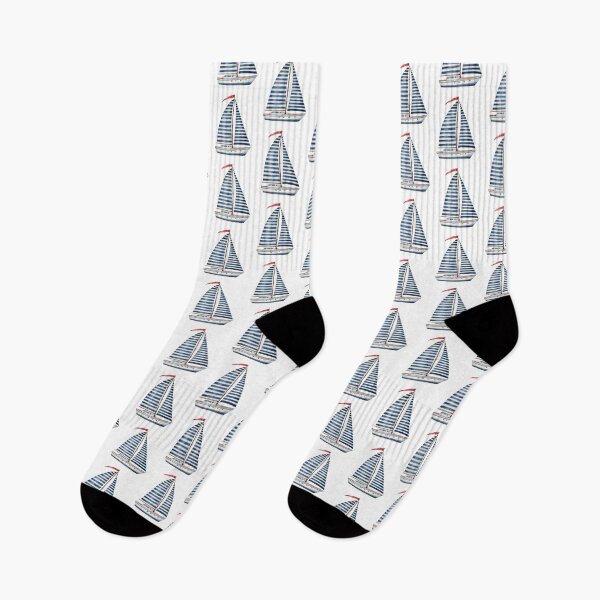 Item preview, Watercolor Sailboat Nautical Illustration – Blue and White Sailing Boat designed and sold by Ramona-Gliga.