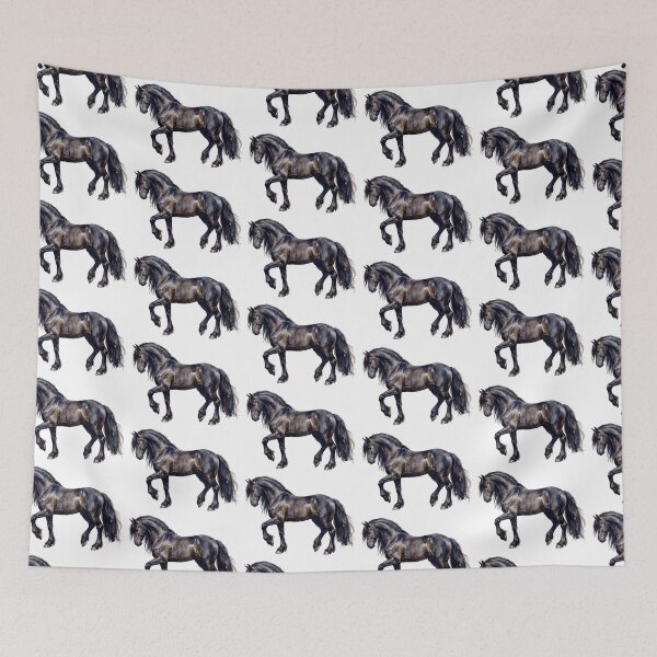 Item preview, Friesian Dressage Horse Watercolor Painting designed and sold by Rutvain.