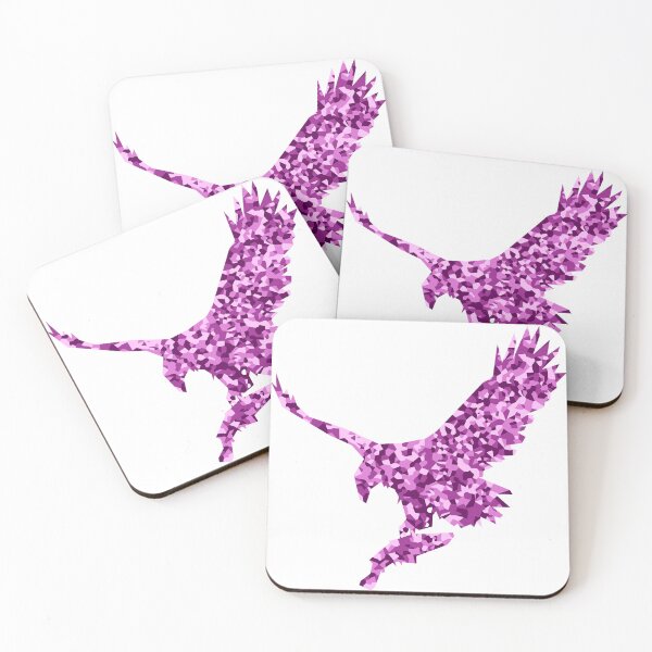 Item preview, Pink Mosaic Eagle Catching Fish Silhouette Art designed and sold by DymondDesigns.