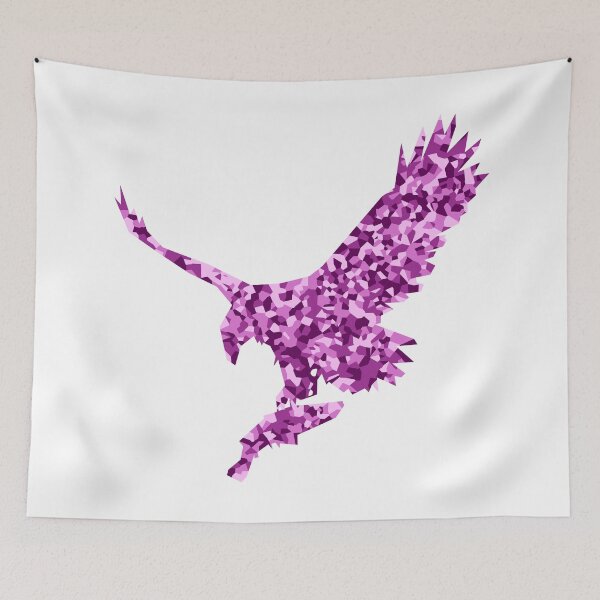 Item preview, Pink Mosaic Eagle Catching Fish Silhouette Art designed and sold by DymondDesigns.