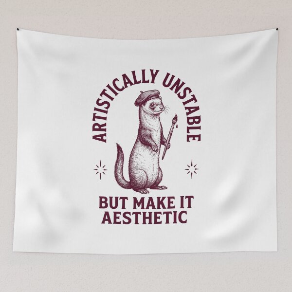 Item preview, Ferret Artist Vintage Engraving Aesthetic designed and sold by NullSpacePrints.