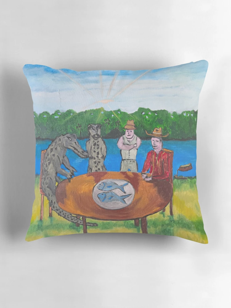 Thumbnail 3 of 4, Pillow, Negotiations  designed and sold by RudyYoder.