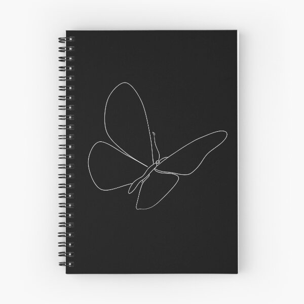 Item preview, Minimalist White Line Butterfly Dark Aesthetic designed and sold by FoxPix.