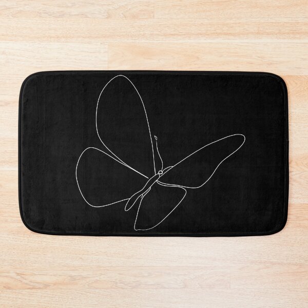Item preview, Minimalist White Line Butterfly Dark Aesthetic designed and sold by FoxPix.