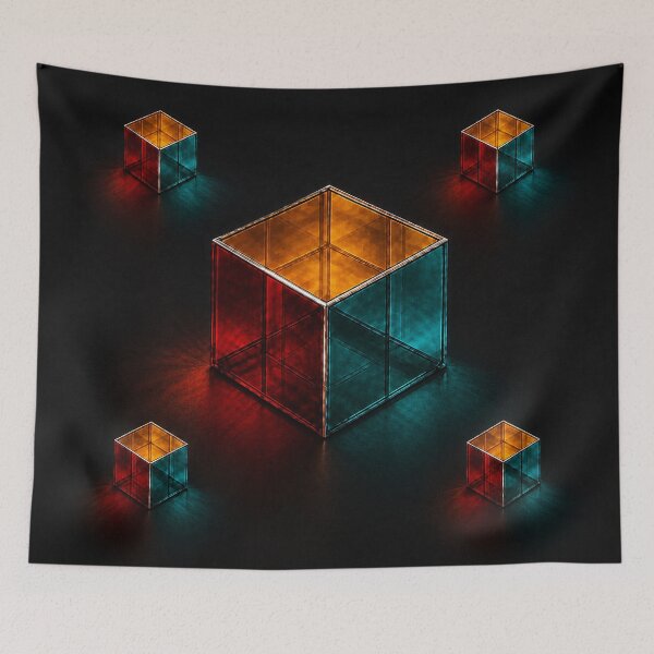 Item preview, Geometric Crystal Cube -Dark Abstract Design designed and sold by PrintGo26.