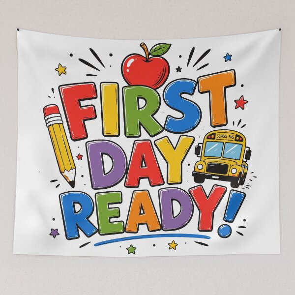 Item preview, First Day Ready Back to School T-Shirt | Colorful First Day of School Design designed and sold by Sunday.Supply.