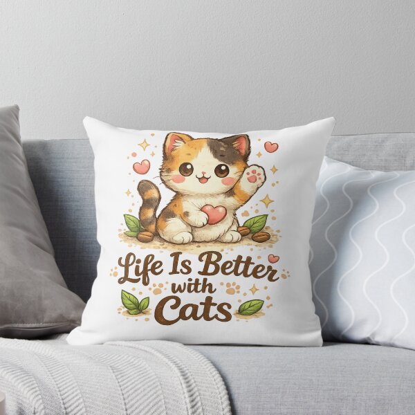Item preview, Life Is Better with Cats | Cute Cat Lover T-Shirt designed and sold by ✨ Daily Vibe Studio ✨.