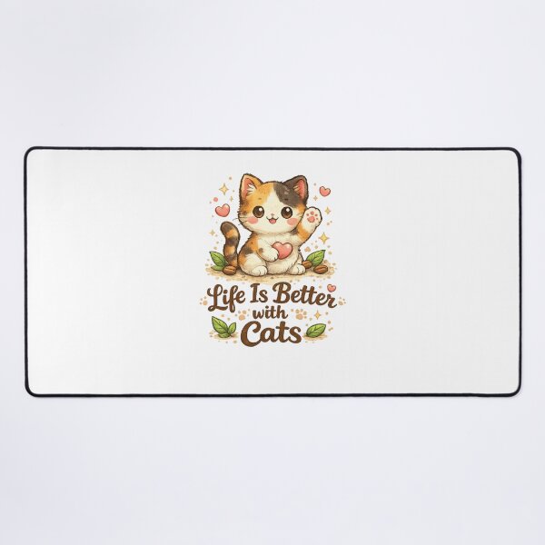 Item preview, Life Is Better with Cats | Cute Cat Lover T-Shirt designed and sold by ✨ Daily Vibe Studio ✨.