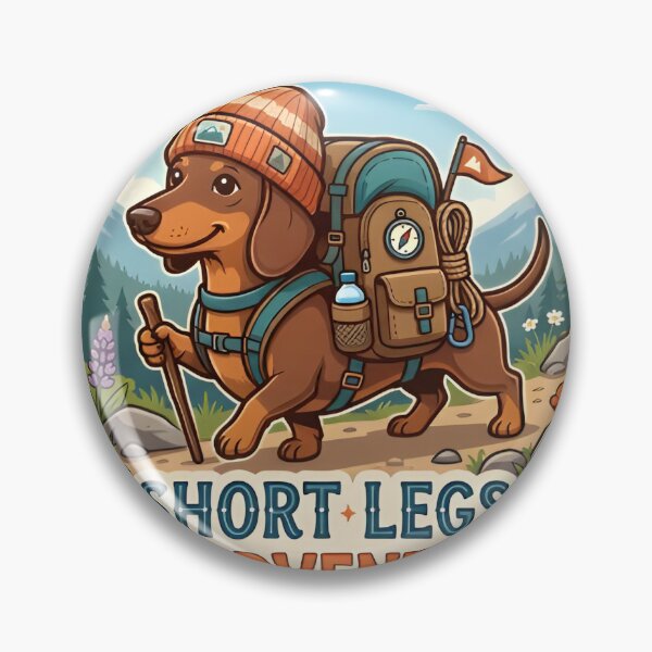 Item preview, Short Legs Big Adventures Dachshund Hiking Dog T-Shirt designed and sold by maykgg.