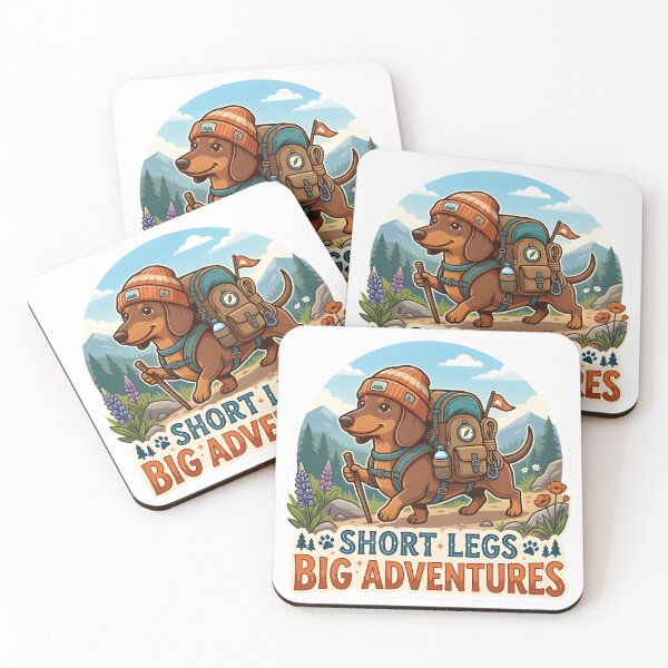 Item preview, Short Legs Big Adventures Dachshund Hiking Dog T-Shirt designed and sold by maykgg.