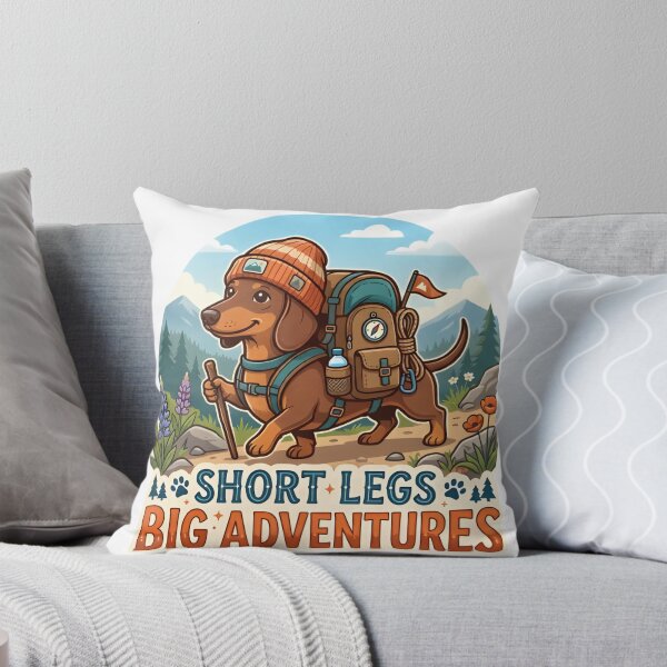 Item preview, Short Legs Big Adventures Dachshund Hiking Dog T-Shirt designed and sold by maykgg.