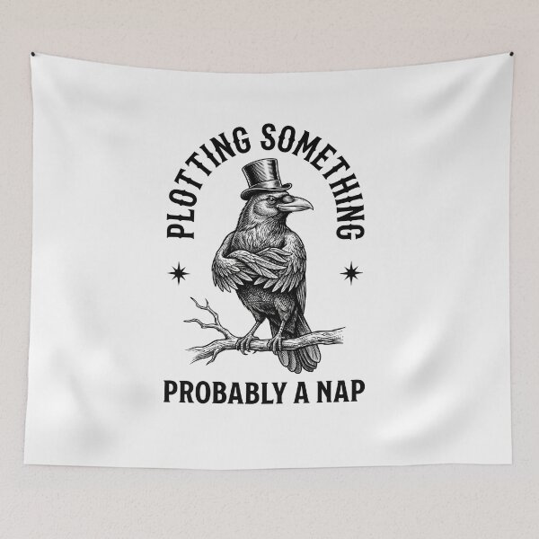 Item preview, Raven Top Hat Vintage Engraving designed and sold by NullSpacePrints.