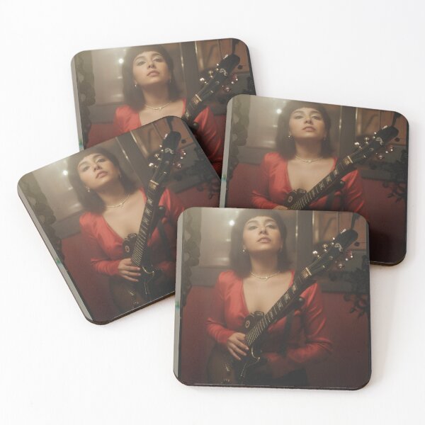 Item preview, Vintage Girl with Electric Guitar Cinematic Music Aesthetic Portrait Art designed and sold by mijaczeek.
