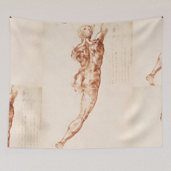 Item preview, Red Chalk Male Nude Back Study designed and sold by artofuniverse.