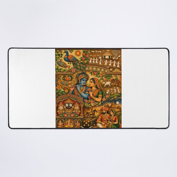 Item preview, Indian Traditional Art Collage of Madhubani, Warli, Kalamkari, Patta chitra and Maratha Heritage designed and sold by getprocured.