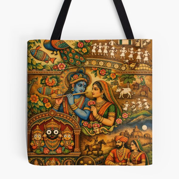 Item preview, Indian Traditional Art Collage of Madhubani, Warli, Kalamkari, Patta chitra and Maratha Heritage designed and sold by getprocured.