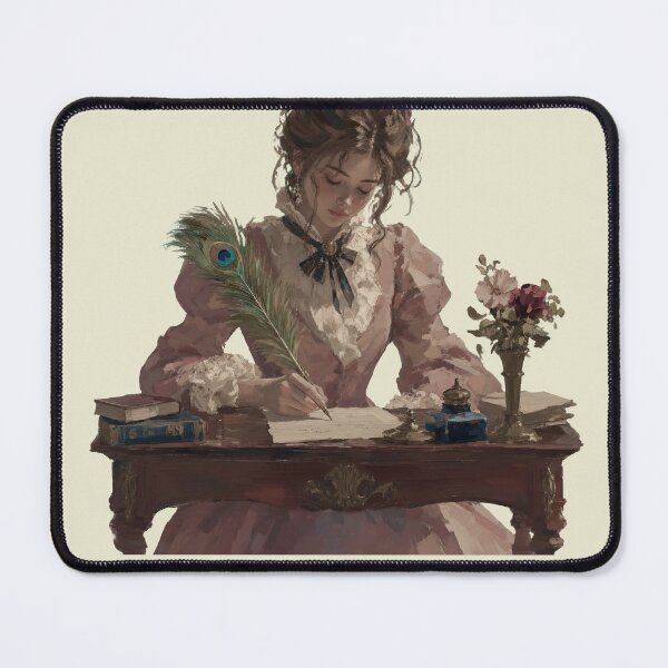 Item preview, Vintage Aesthetic Poster - Retro Woman Writing Wall Decor designed and sold by ArtbyAfroditi.