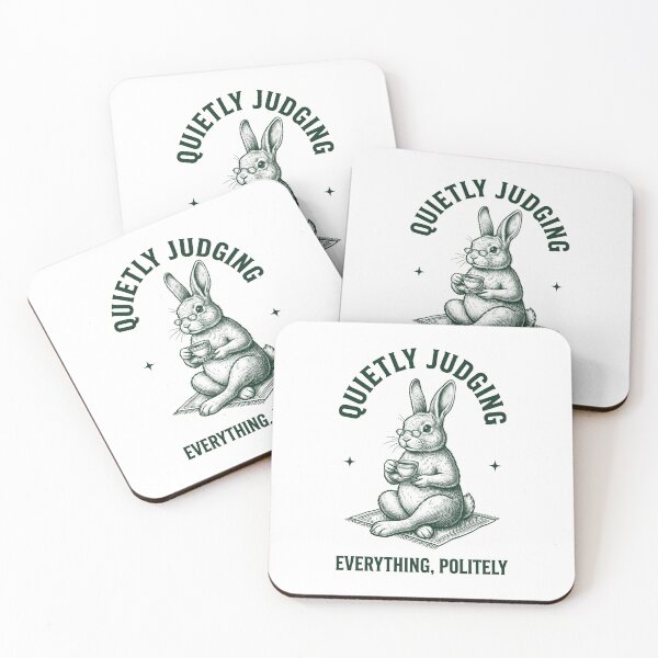 Item preview, Rabbit Teacup Vintage Engraving Judging designed and sold by NullSpacePrints.