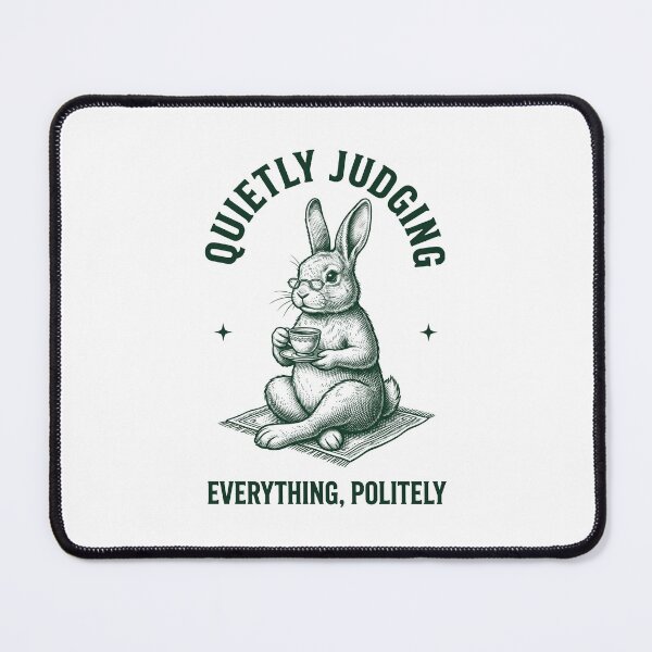 Item preview, Rabbit Teacup Vintage Engraving Judging designed and sold by NullSpacePrints.