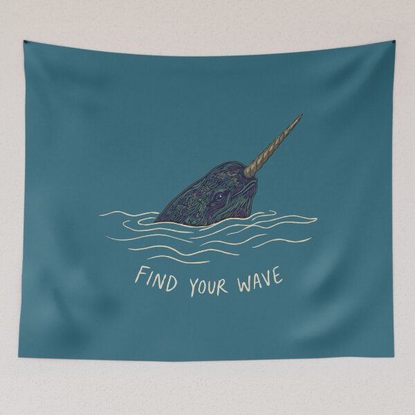 Item preview, Ocean Narwhal Find Your Wave designed and sold by Gkinoki.