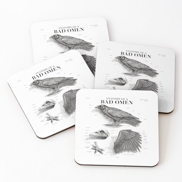 Item preview, Anatomy Of A Bad Omen — Raven Skull Wing Vintage Naturalist Plate designed and sold by Uglyandcute.