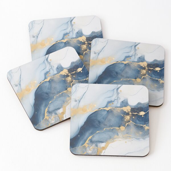 Item preview, Blue, Gray & Gold Fluid Art 11 designed and sold by obstinator.