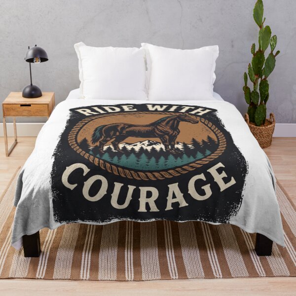 Item preview, Ride With Courage — Vintage Mountain Horse Badge Tee v1 designed and sold by CornishPixiPony.