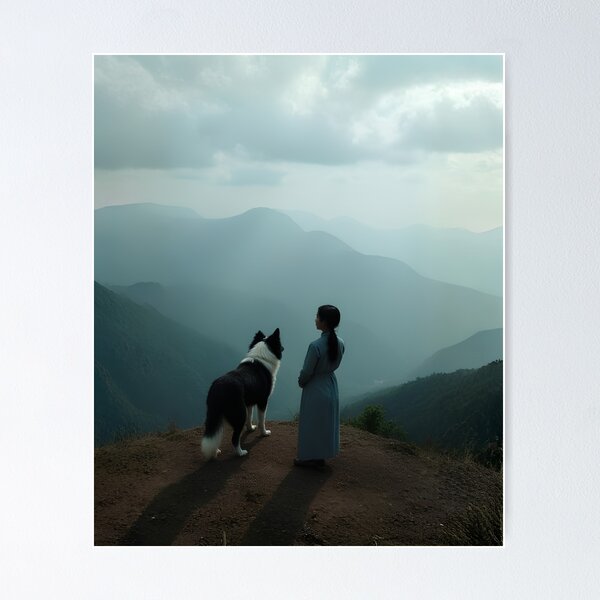 Item preview, Dogs Running Country Lane Sunset Dramatic Sky Fine Art Photography designed and sold by mijaczeek.