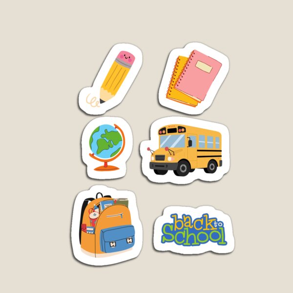 Item preview, Back to School Sticker Pack – School Supplies, Bus, Backpack & Student Stickers designed and sold by UrFavB.